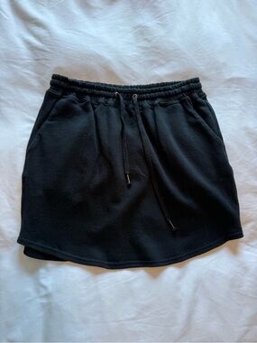 Splendid Black Mini Skirt with Drawstring Waist